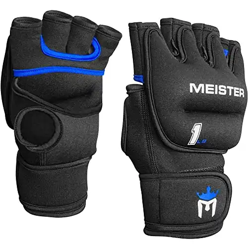 Meister Elite 1lb Neoprene Weighted Gloves for Cardio & Heavy Hands (Pair) - 1lb x 2
