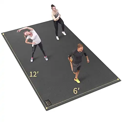 GXMMAT Extra Large Exercise Mat 12'x6'x7mm