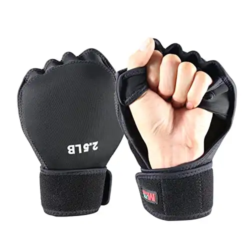 Weighted Hand Gloves 5lb(2.5lb Each), Soft Iron Fitness Gloves, Washable, for Gym Boxing Swimming Strength Training